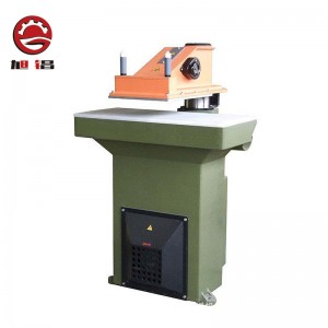 Shoe making swing arm cutting press machine